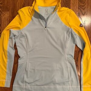 Spyder womens quarter zip ski yellow size Medium